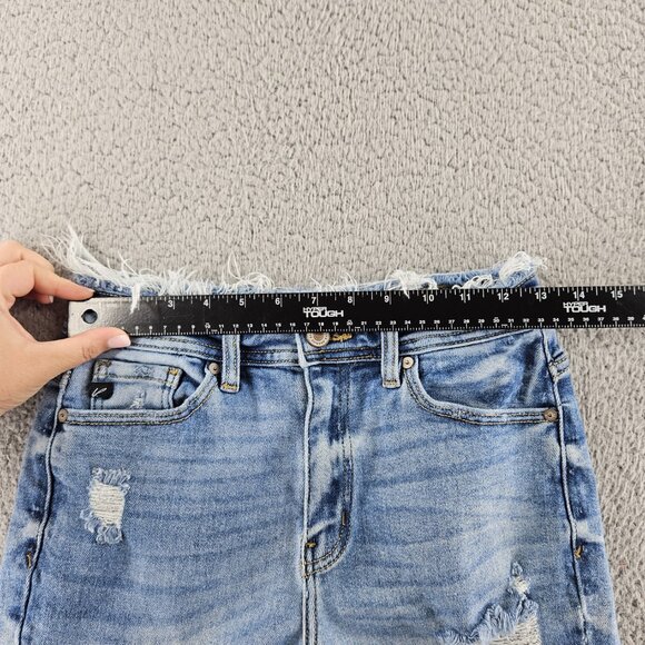 KanCan Shorts Womens 25 Distressed Denim Mid Rise Frayed Hem Raw Cut Casual - Picture 8 of 16